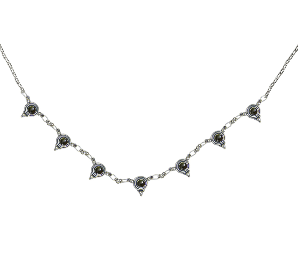 Sterling Silver Gemstone Necklace With Spectrolite